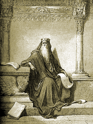 Solomom writing Proverbs by Gustave Dore